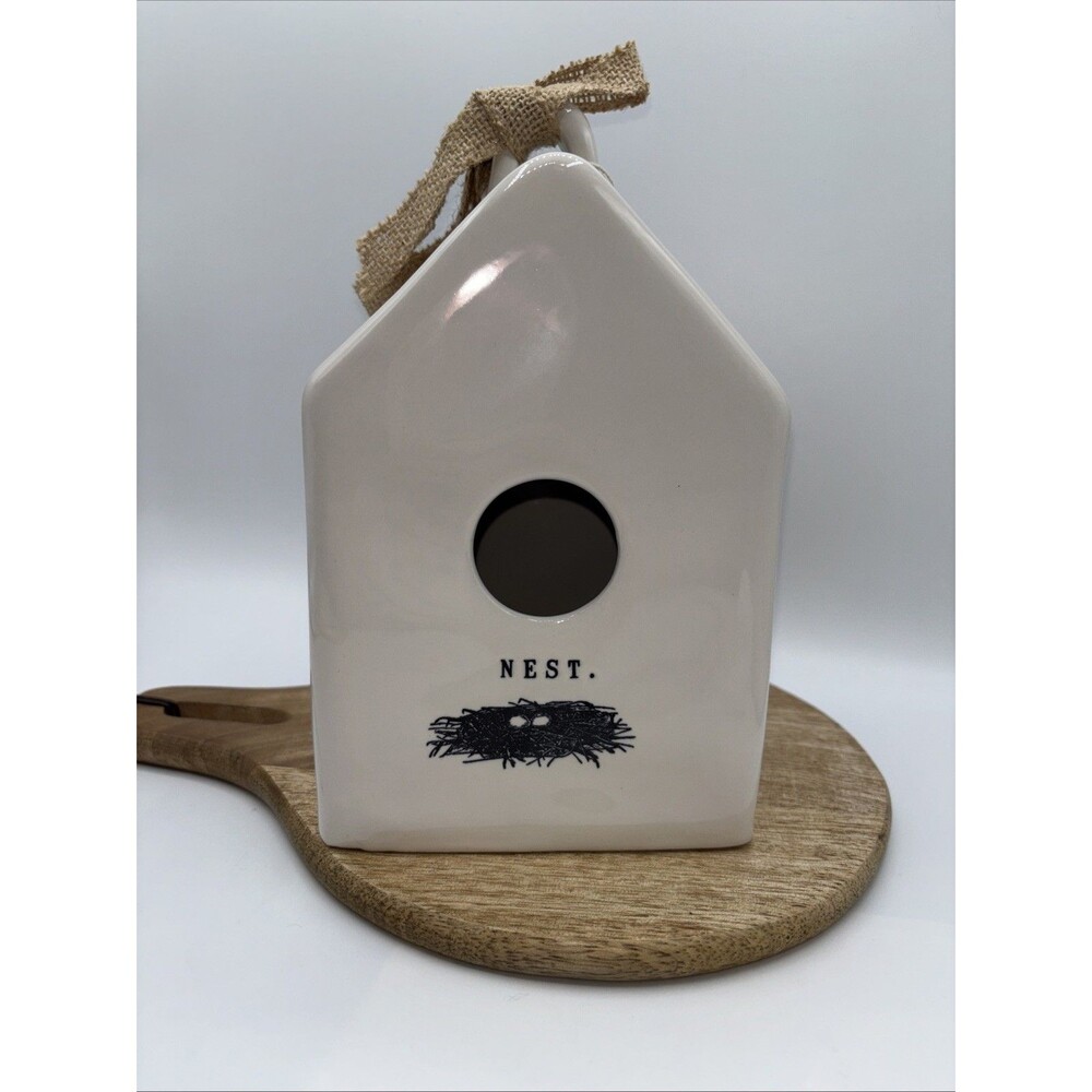 Rae Dunn “NEST” 8.5" Ceramic Cream Birdhouse Free Standing Gift By Magenta NWT - Picture 7 of 7